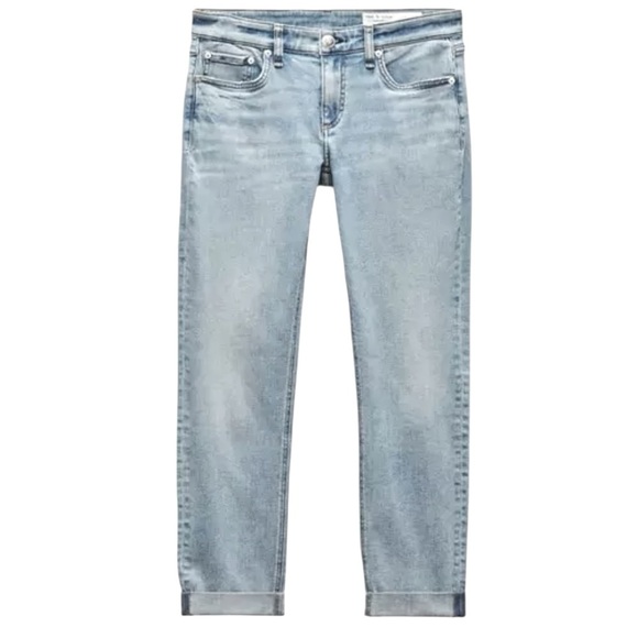 RAG & BONE RISA MID RISE BOYFRIEND JEANS Button Fly Mid-Rise Raw Cuff He… - Picture 1 of 16